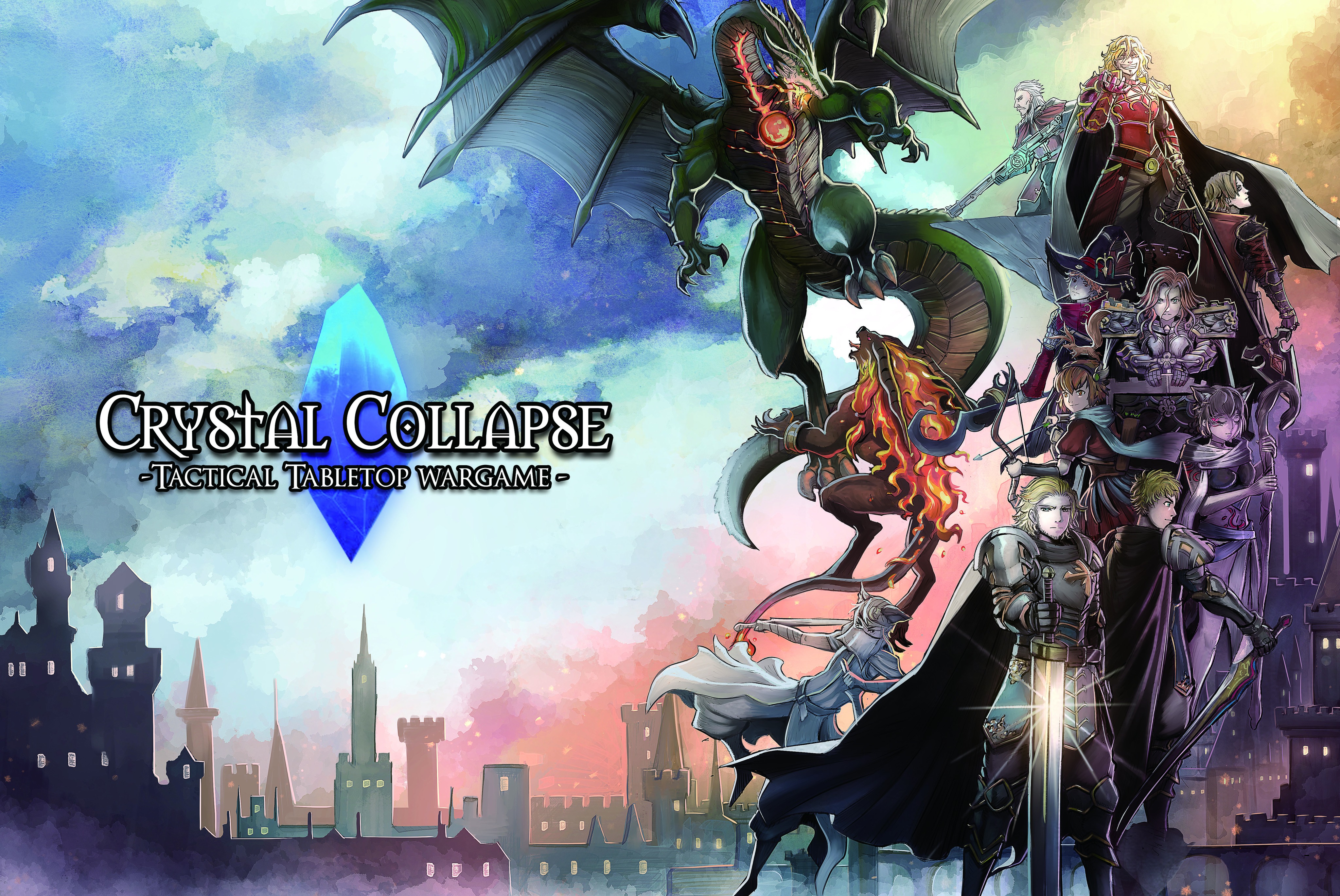 Crystal Collapse Cover art with character collage featuring Ifrit and Bahamut